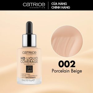 Kem nền Catrice HD Liquid Coverage Foundation che phủ tự nhiên tạo độ mịn màng cho da 30ml