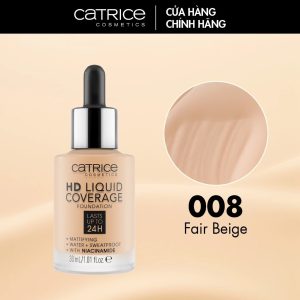 Kem nền Catrice HD Liquid Coverage Foundation che phủ tự nhiên tạo độ mịn màng cho da 30ml