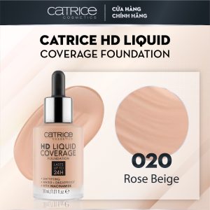 Kem nền Catrice HD Liquid Coverage Foundation che phủ tự nhiên tạo độ mịn màng cho da 30ml