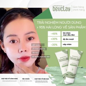 Mặt nạ đất sét BEUCLAY trà xanh sáng da, se khít lỗ chân lông, kiểm soát dầu, hỗ trợ giảm mụn cám mụn đầu đen