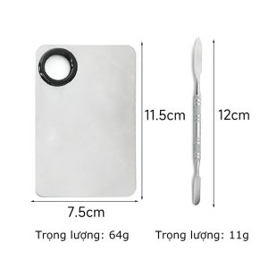 Khay Dụng Cụ Trộn Nền Cherry Pro Mix Bằng Thép Sáng Chống Gỉ Tặng Kèm Cây Trộn