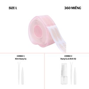 Miếng Dán Kích Mí Cherry Hình Trái Tim Không Cần Keo 360 Miếng