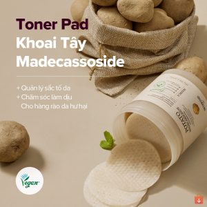 Toner Pad làm dịu và sáng da SKINFOOD Potato Madecassoside (Hộp 60 miếng)