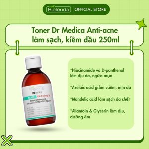Toner Bielenda Dr Medica Anti-acne Toning Liquid giúp làm sạch, ngừa mụn 250ml