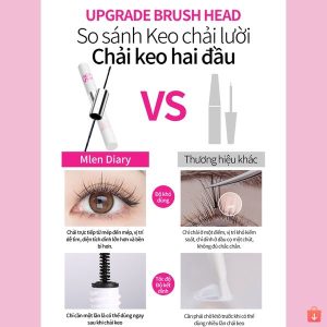 Keo 2 Đầu Mascara 4in1 Mlen Diary thiết kế tiện lợi, kết hợp dung dịch tẩy keo