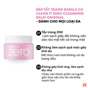 Sáp Tẩy Trang Zero Banila Co Clean It  100g Đủ Màu Original Purifying Revitalizing Nourishing