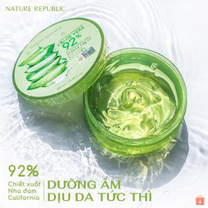 Gel dưỡng da nha đam cấp ẩm và làm dịu Nature Republic Soothing & Moisture Aloe Vera 92% Soothing Gel (Jar) 300ml