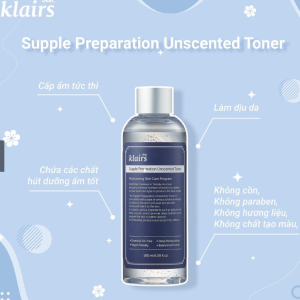 Nước hoa hồng Dear Klairs Supple Preparation Toner 180ml