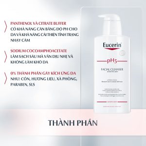 Sữa Rửa Mặt Dịu Nhẹ Cho Da Nhạy Cảm Eucerin pH5 Sensitive Skin Facial Cleanser 400ml