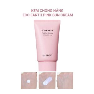 Kem Chống Nắng Nâng Tone, Kiềm Dầu Sắc Hồng the SAEM Eco Earth Pink Sun Cream 50g