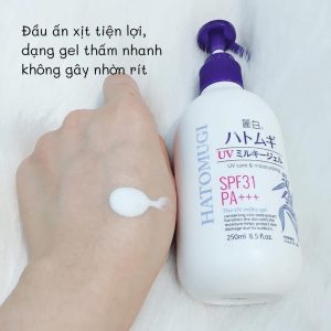 Sữa dưỡng thể chống nắng Hatomugi UV Milky Gel SPF31 PA +++ 5.0