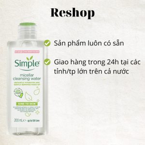 Nước Tẩy Trang Simple Micellar Cleansing Water 200ml