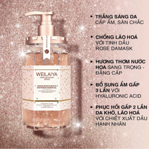 Sữa tắm trắng da Weilaiya Grand Rose Extracts Whitening Shower Gel 450ml