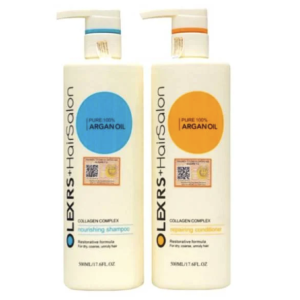 Cặp Dầu Gội Xả Olexrs Argan Oil Collagen Hair Salon ngăn ngừa dụng tóc 500ml