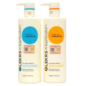 Cặp Dầu Gội Xả Olexrs Argan Oil Collagen Hair Salon ngăn ngừa dụng tóc 500ml