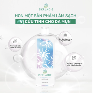 Nước Tẩy Trang Derladie Cleansing Water Witch Hazel làm sạch sâu cho da mụn 50ml/500ml