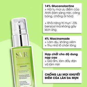 Tinh chất giảm mụn 4% NIACINAMIDE và 14% PHA SVR Sebiaclear Serum 30ml