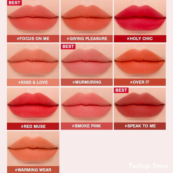 Bảng màu son 3CE Soft Matte Lipstick